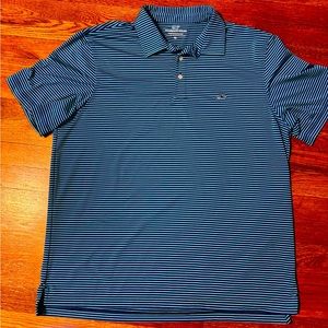 Blue Stripes Men’s Vineyard Vines Performance Polo - Size XL